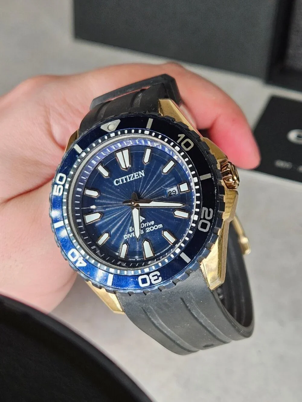 Citizen Promaster Eco Drive Diver's 200mm Solar Wristwatch Watch with Box